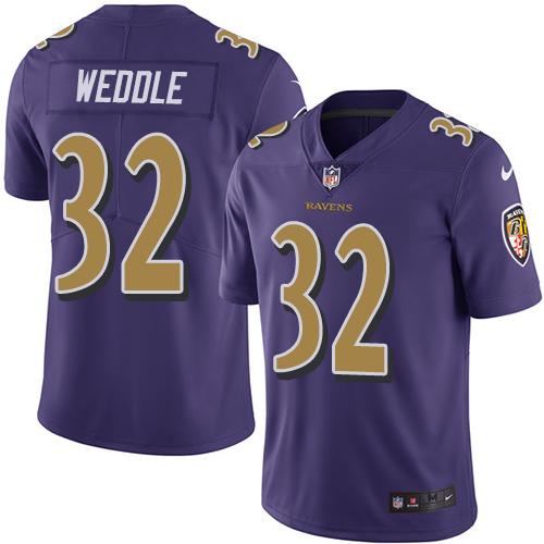 Nike Ravens #32 Eric Weddle Purple Men's Stitched NFL Limited Rush Jersey